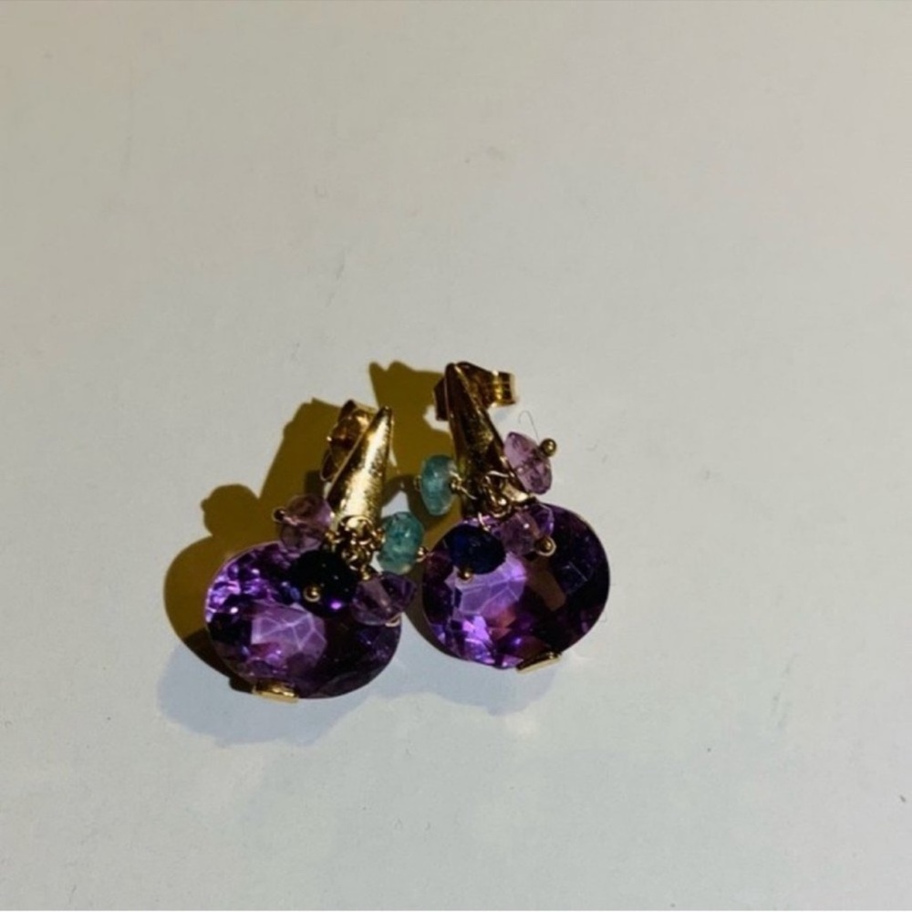 Ross Simons | Earrings | Amethyst Cluster Stud Earrings - Picture 6 of 14